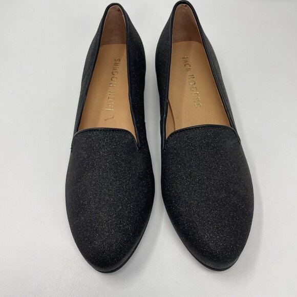 Jack Rogers Ginny Loafer Womens 7.5 Black Sparkle Glitter Slip On Flats - Picture 3 of 10